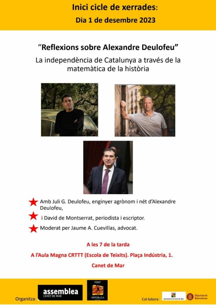 «Reflexions sobre Alexandre Deulofeu», a Canet de Mar, 1-12-2023.