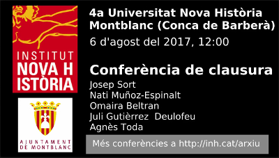 Quarta Universitat de la Nova Història. Taula rodona «Recuperar el passat per guanyar el futur», amb Juli Gutièrrez Deulofeu. Fotograma inicial.