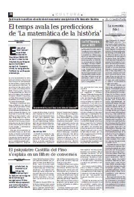 El tiempo avala las predicciones de «La matemática de la historia»